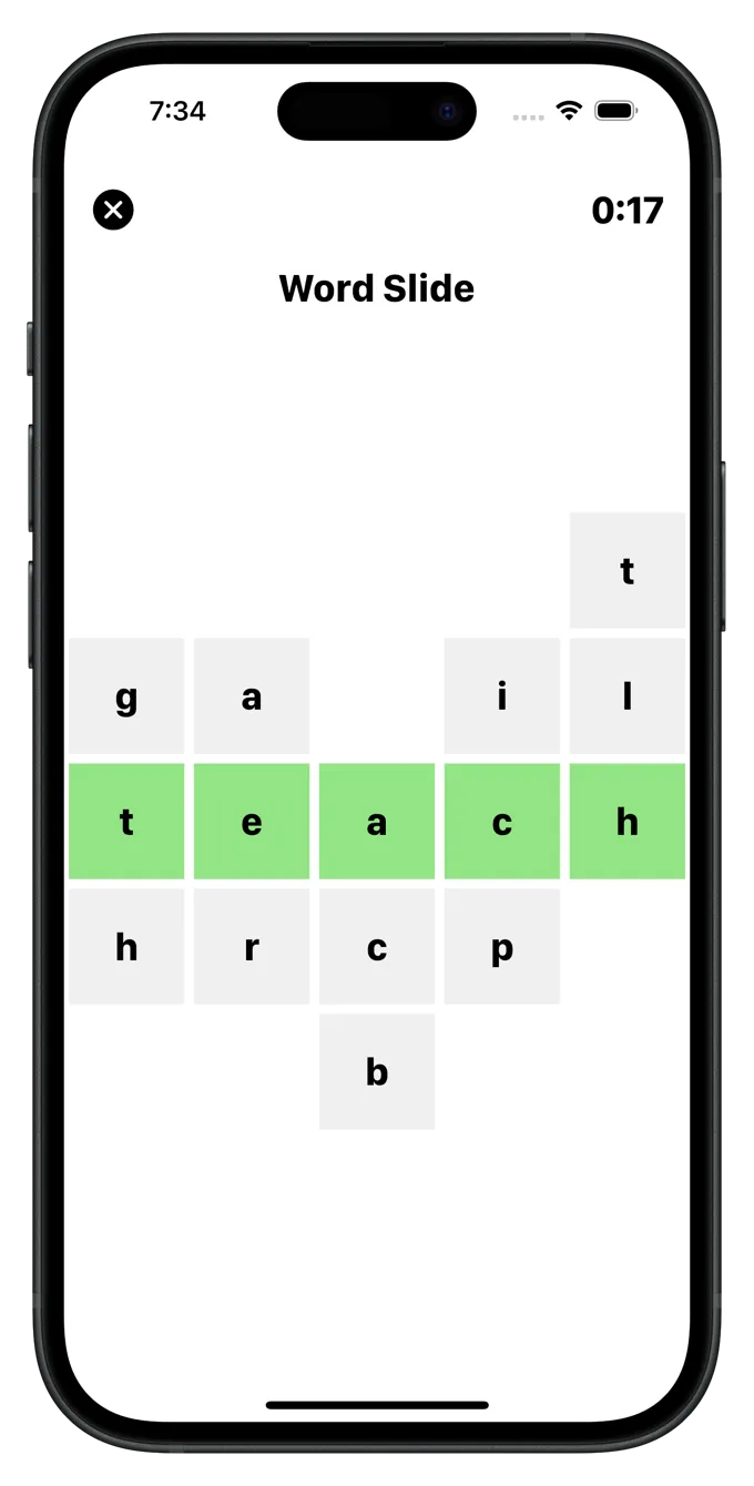 Word Slide daily word search puzzle screenshot